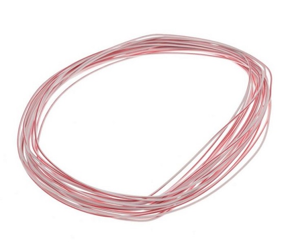 kabel vodič 0,5 mm2 - bílo/červený
