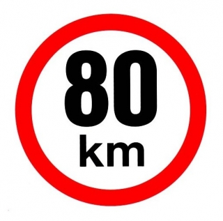 Samolepka omezení rychlosti 80 km/hod 