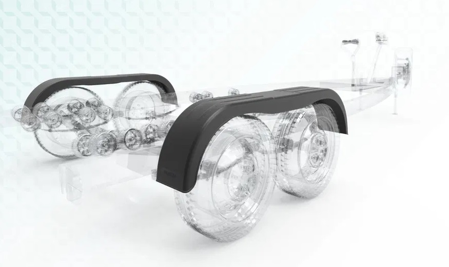 Blatník tandemový DOMAR plast š 220 /v 350 /d 1500 mm černý 