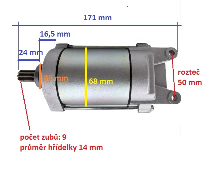 startér motoru TGB 600 BLADE, 600 TARGET  -  9 zubů - OEM: 926799Y
