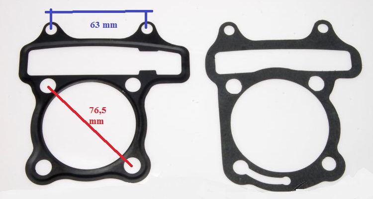 těsnění pod hlavu a válec vrt, 57,40 mm 150cm³ 152QMI/157QMJ (GY6 125-150) 4T