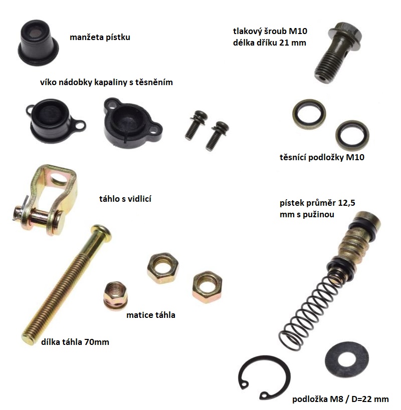 Opravná sada zadní brzdové pumpy  -  14 mm ATV50 ,125,250ccm 