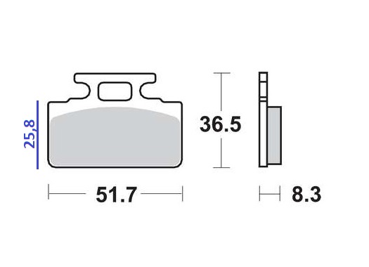 brzdové destičky TRW 36,5x51,7x8,3mm HONDA NH, ZB; SANGYANG/SYM DD 50/125 1986-2005 , ATV,PITBIKE,DIRTBIKE 50,70,110,125 ccm