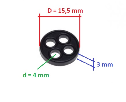 těsnění palivového ventilu kohoutku D= 15 mm