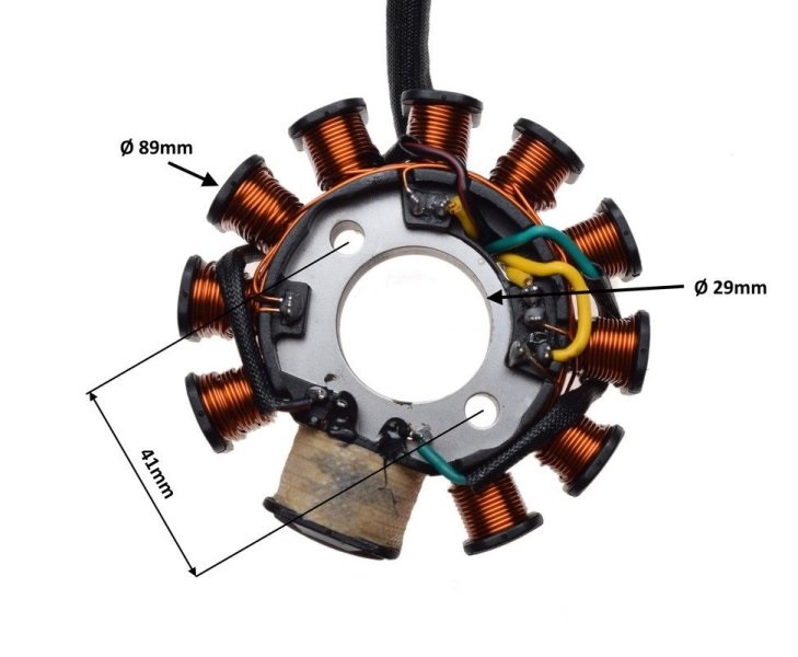 Stator zapalování 11 cívek/6 kabelů -  152QMI/157QMJ (GY6 125-150) 4T