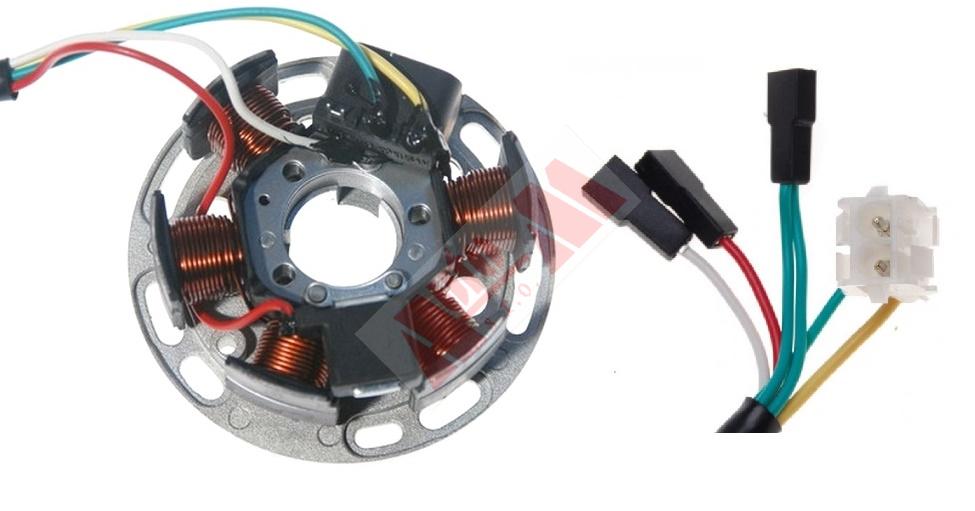 stator zapalování 6 cívek 5 pin vč. snímače otáček - 2T Minarelli AM6 12V / 65W