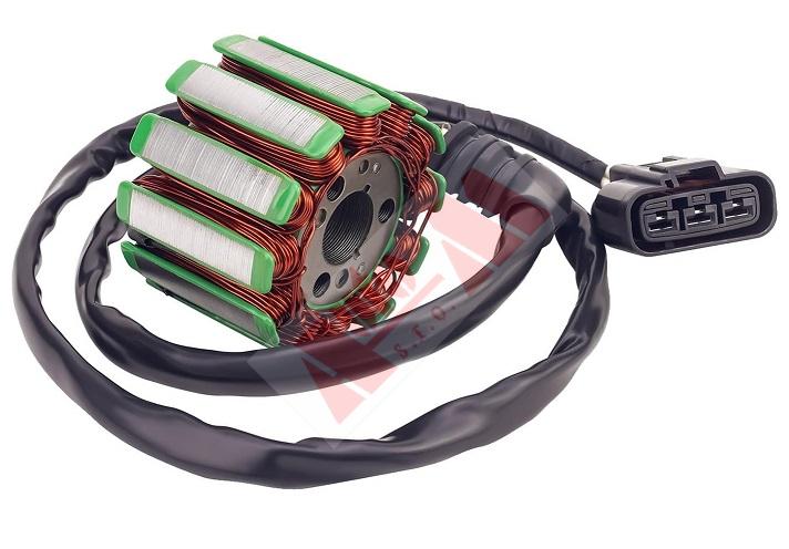 stator zapalování  12 cívek/ 1 konektor / 3 kabely - YAMAHA YZF R1 2004-2008 OEM: YAMAHA 2D1-81410-00-00 2D1-81410-01-00 2D1-81410-10-00