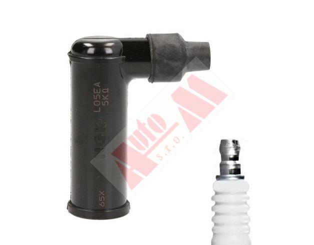 fajfka koncovka svíčky 90° dlouhá s krátkým připojením - NGK L05EA 6667 - PIAGGIO 150-300 ccm