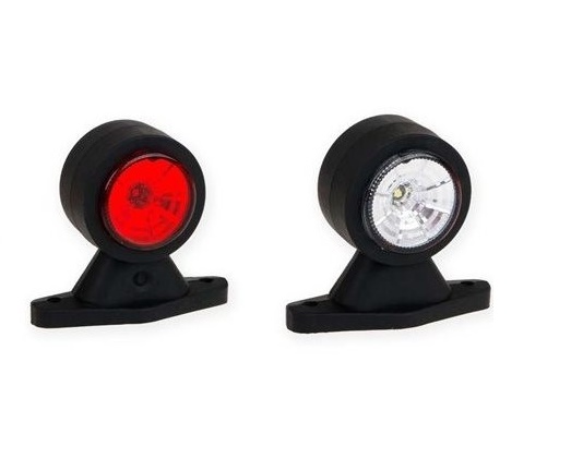 poziční-obrysové světlo- tykadlo-bílé / červené LED s gum.držákem - 88 mm