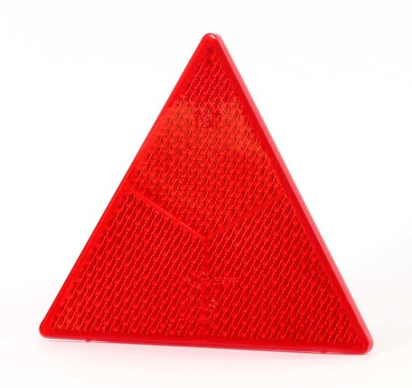 Odrazka trojúhelníková červená WASS, plast se šrouby M5