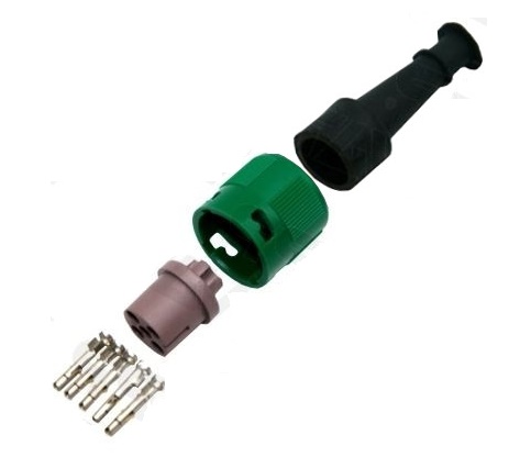 Konektorová spojka zástrčka bajonet 5-pin/1 vývody JOKON zelená 