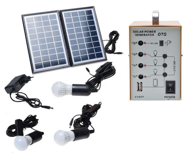 Solární sada osvětlení CAMP baterie 12V 4,5 Ah, panel 6W/18V 3 ks LED žárovka