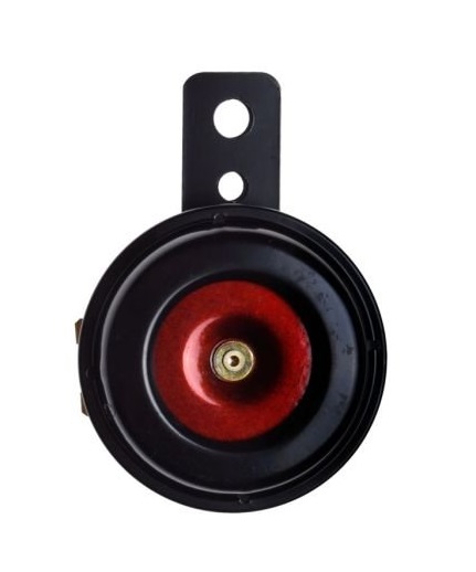 Klakson houkačka 65 mm - 12V 105 dB - černý - červený + seřizování tónu