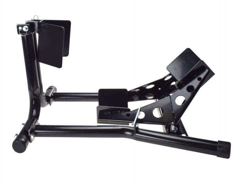 Překlopný držák kola motocyklu s automatickým zajištěním  