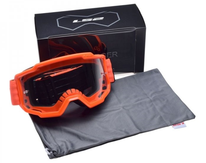 motocyklové brýle LS2 CHARGER  - oranžové