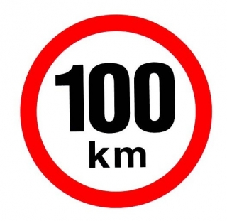 Samolepka omezení rychlosti 100 km/hod z retroreflexní fólie D=150mm