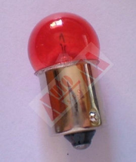 žárovka 12V 5W červená  BA15s