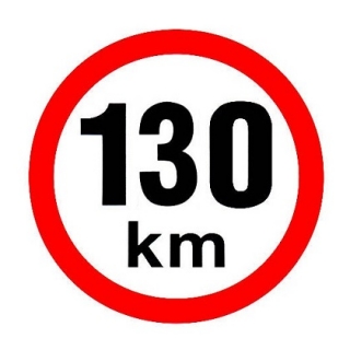 Samolepka omezení rychlosti 130 km/hod